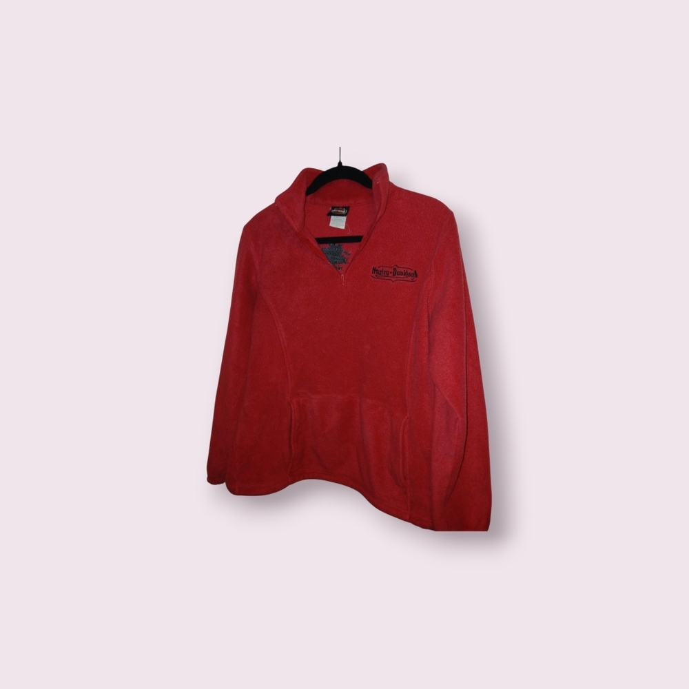Harley-Davidson Red Fleece Pullover Jacket Xl